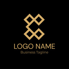 Logo Geometry Modern Gold Business Company Design Template