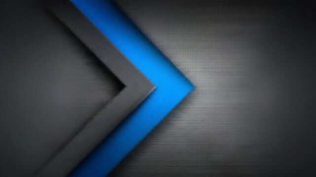 Abstract geometric design with blue and gray elements on metallic surface