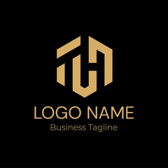 Logo Geometry Modern Gold Business Company Design Template