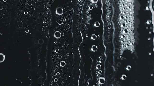 Heavy Rain Falling on Dark Backdrop