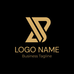 Logo Geometry Modern Gold Business Company Design Template