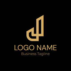 Logo Geometry Modern Gold Business Company Design Template