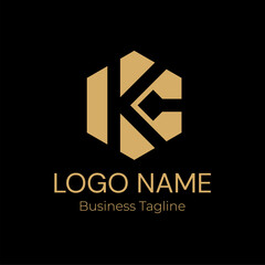 Logo Letter K Geometry Modern Gold Business Company Design Template