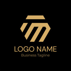 Logo Geometry Modern Gold Business Company Design Template