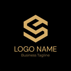 Logo Geometry Modern Gold Business Company Design Template