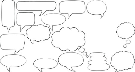 Fototapeta premium Hand drawn speech bubble collection on white background for creative projects and designs