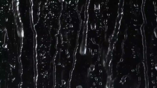 Heavy Rain Drops Falling on Black Screen