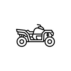 ATV outline icon. All terrain vehicle black line illustration.