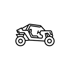 UTV outline icon. Utility Task Vehicle black line illustration.