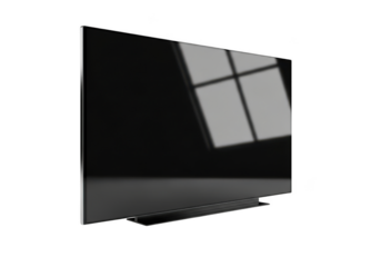 Abstract black surface reflecting window light shadows abstract design element isolated on transparent background