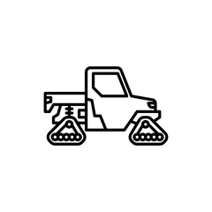 Snow UTV outline icon. Snow vehicle black line illustration.