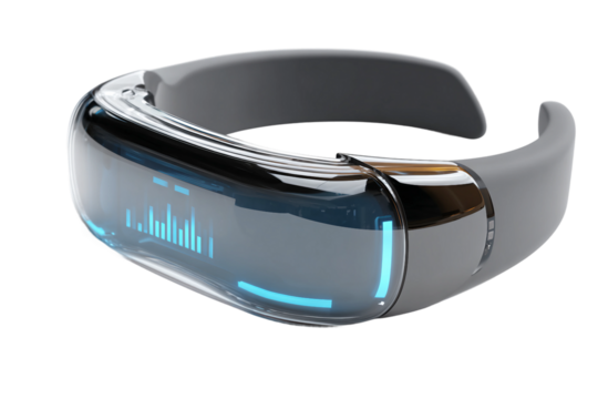 Advanced wearable stress management gadget isolated on transparent background