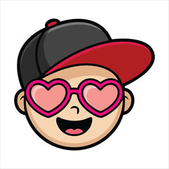 Adolescent young man experiencing deep romantic love emotions isolated vector illustration on white background