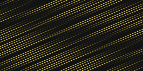Obraz premium Vector luxury tech background. Stack of black carbon fiber material texture layer with gold stripe. Blured bottom layers. Arrow shape premium industrial wallpaper