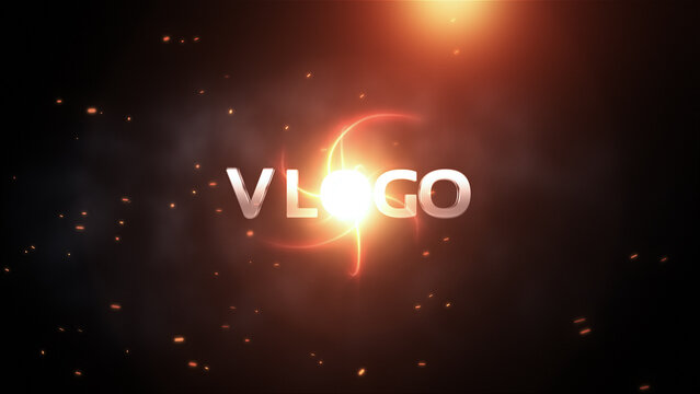 Streak Logo Logo Reveal With Bright Central Burst, Orbiting Light And Spark Particles Effect