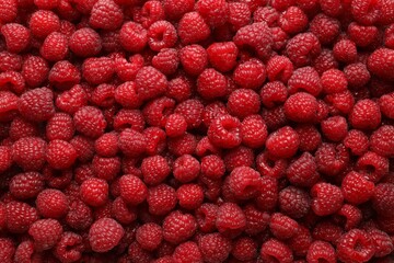 Fresh ripe raspberries as background, top view © New Africa
