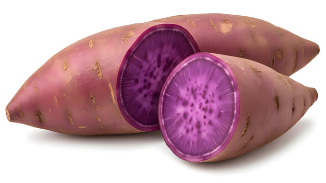 sliced red onion isolated on white background