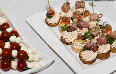 Wedding Canapes with Cheese and Bacon in Latvia