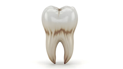 single healthy white tooth isolated on white background