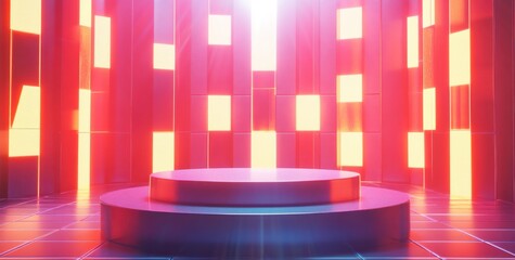 Podium Disco panel Rays view Show magic party Sports light studio.