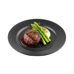 grilled steak with vegetables