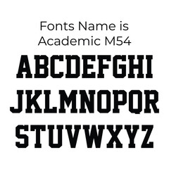 Black block letters alphabet Academic M54 font on white background Keywords: alphabet, ABC
