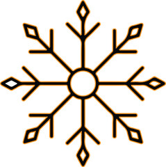 Simple geometric snowflake icon with outline design