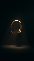 amplifier. Vintage brass megaphone with sound wave visualization, representing communication concept. product launch decks.