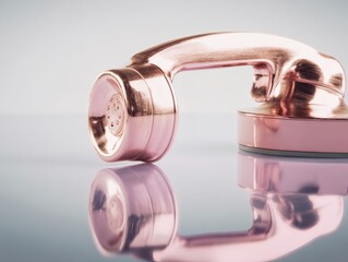 amplifier. Vintage brass megaphone with sound wave visualization, representing communication concept. product launch decks.