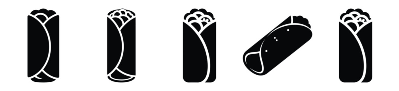 set of  burrito wrap icon vector illustration isolated on white background