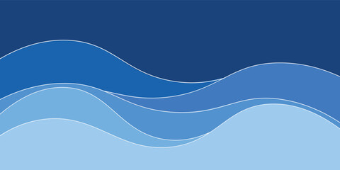 Blue ocean wave background wallpaper vector image. Illustration of graphic wave design for backdrop or presentation. vector