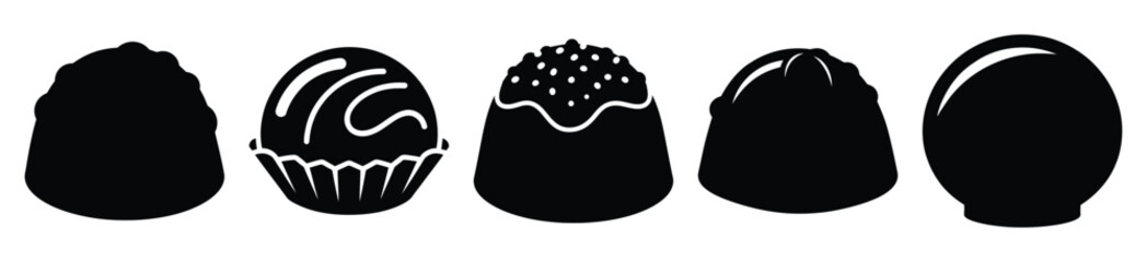 set of  chocolate truffle icon vector illustration isolated on white background