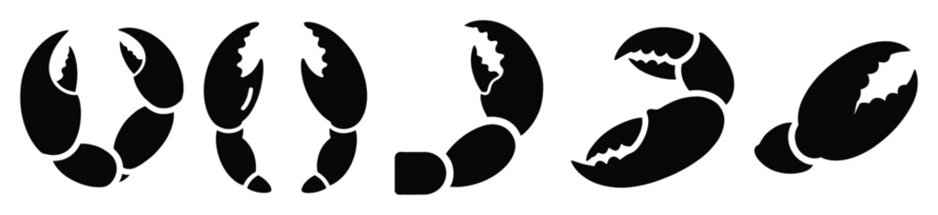 set of  crab claw icon vector illustration isolated on white background © Pallobroy
