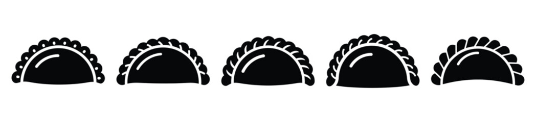 set of  curry puff icon vector illustration isolated on white background