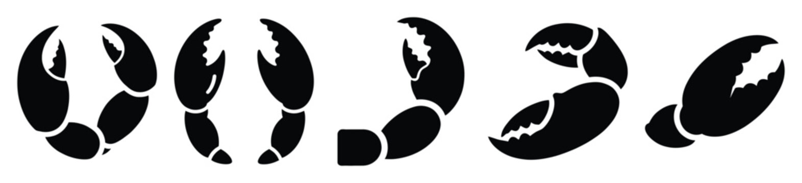 set of  crab claw icon vector illustration isolated on white background