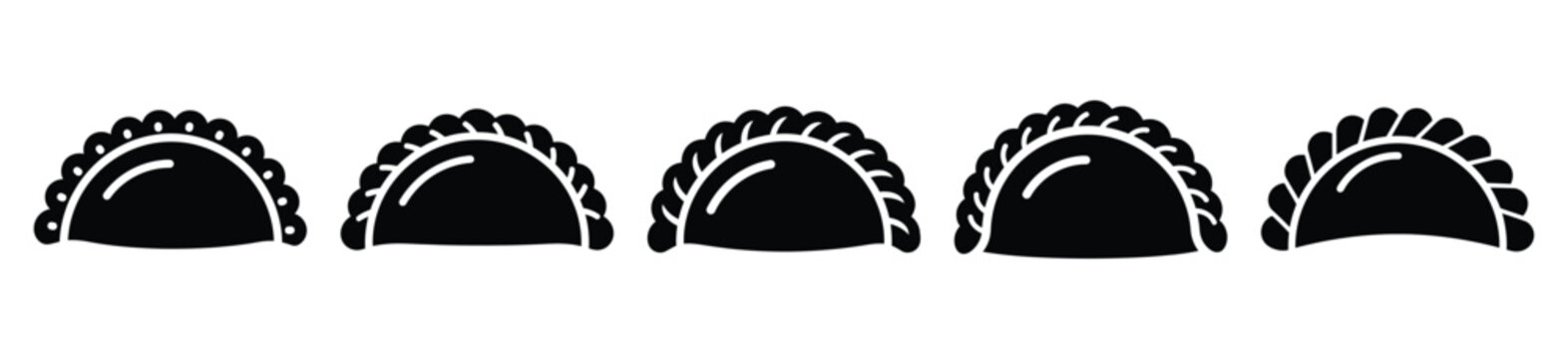 set of  curry puff icon vector illustration isolated on white background