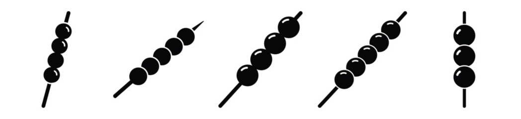 set of  fishball stick icon vector illustration isolated on white background
