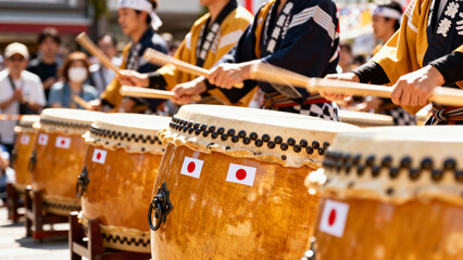 Celebrating Japan National Foundation Day with traditional drumming in vibrant atmosphere