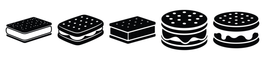 set of  ice cream sandwich icon vector illustration isolated on white background