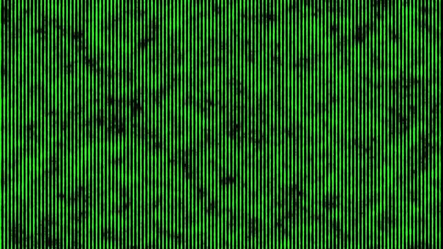 Abstract digital glitch background, Green data matrix code lines with noise and static
