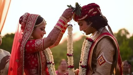 Indian Wedding Ceremony Garland Exchange. (1)