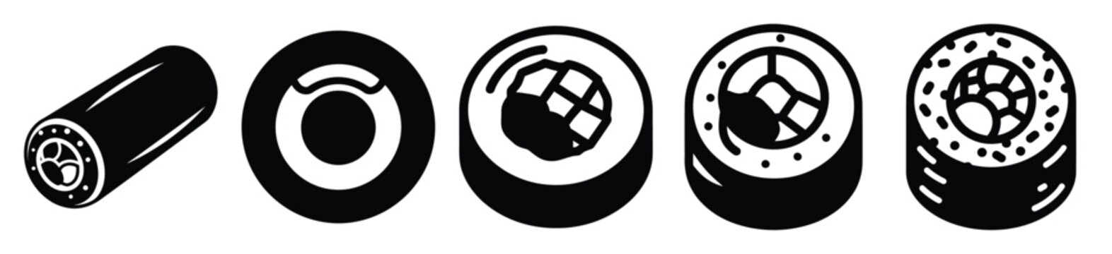 set of  kimbap roll icon vector illustration isolated on white background