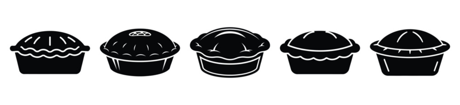 set of  meat pie icon vector illustration isolated on white background