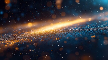 An abstract image of a stream of particles with a bokeh effect, suggesting a cosmic or space-like environment.