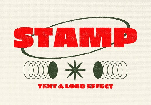 Stamp Text & Logo Effect Mockup