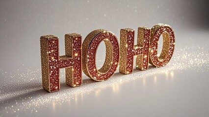 Sparkling festive cheer with glittery HO HO HO lettering to spread holiday joy and winter celebration, embodying the Christmas spirit