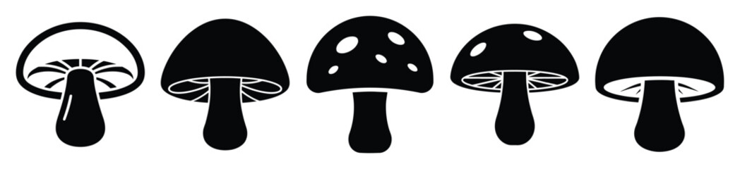 set of  mushroom cap icon vector illustration isolated on white background