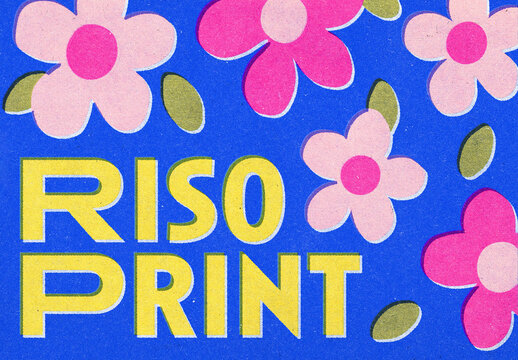 Vintage Riso Text & Logo Effect Mockup
