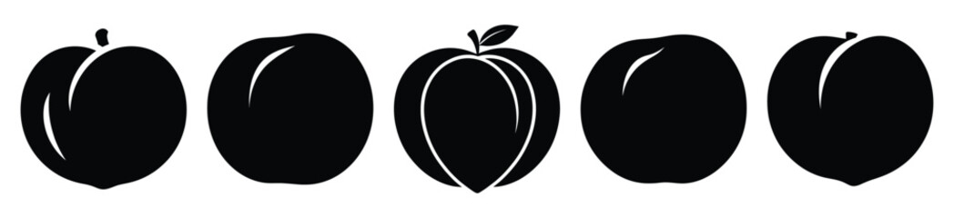 set of  peach soft icon vector illustration isolated on white background