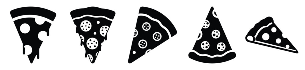 set of  pepperoni slice icon vector illustration isolated on white background